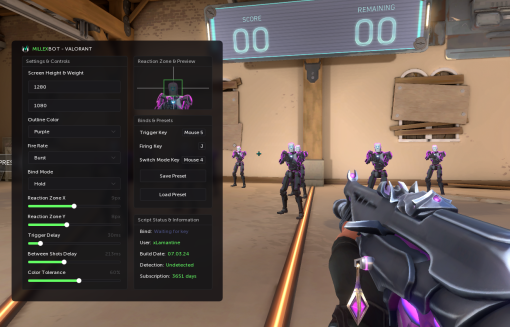 Millex Valorant private cheat with Aimbot, Triggerbot and MISC